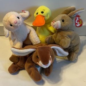Ty Easter 🐰 Collection of beanie babies set of duck lamb & bunny rabbits